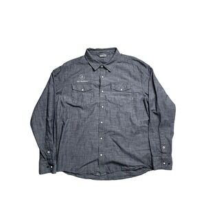Stio‎ Long Sleeve Button Up Shirt men's L Chambray Organic Cotton